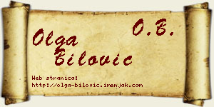 Olga Bilović vizit kartica
